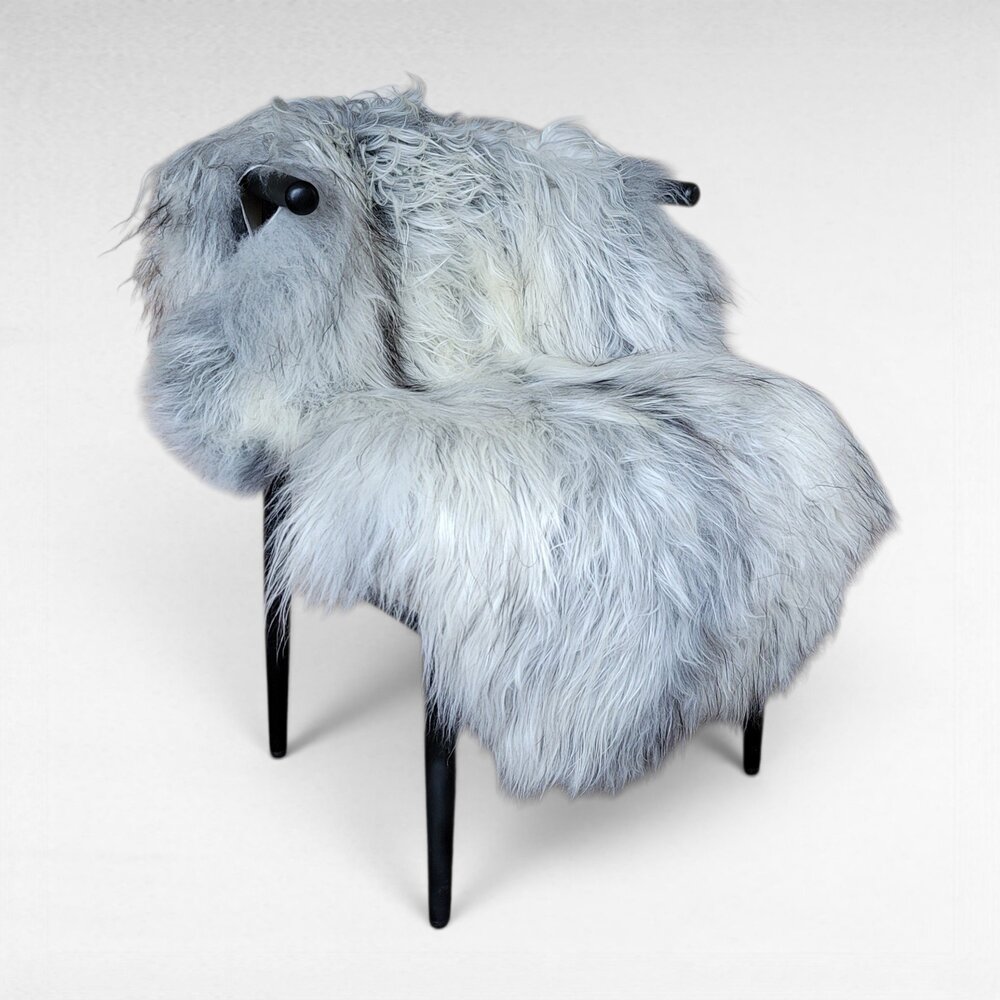 Genuine Icelandic Sheepskin Rug Gray Wide Long Silky Soft 53" x 36"
